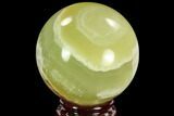 Polished, Green (Jade) Onyx Sphere - Afghanistan #108232-1